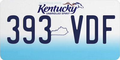 KY license plate 393VDF