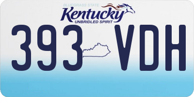 KY license plate 393VDH