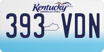 KY license plate 393VDN