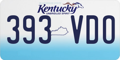 KY license plate 393VDO
