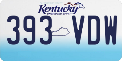 KY license plate 393VDW