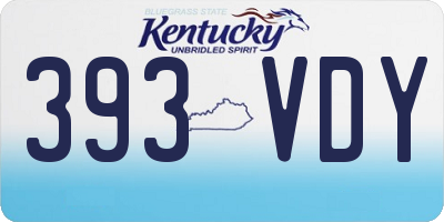 KY license plate 393VDY