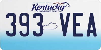 KY license plate 393VEA
