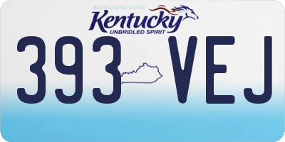 KY license plate 393VEJ