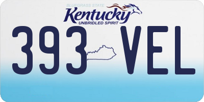 KY license plate 393VEL