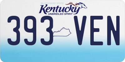 KY license plate 393VEN