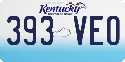 KY license plate 393VEO