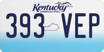 KY license plate 393VEP