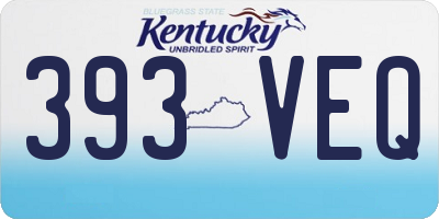 KY license plate 393VEQ