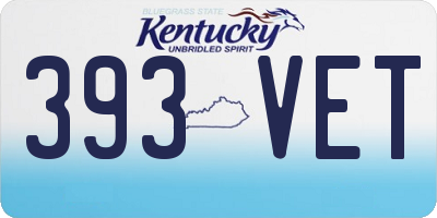 KY license plate 393VET