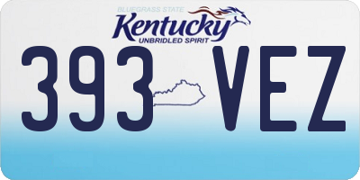 KY license plate 393VEZ