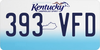 KY license plate 393VFD