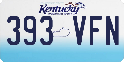 KY license plate 393VFN