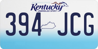 KY license plate 394JCG