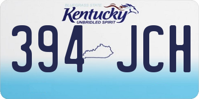 KY license plate 394JCH