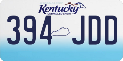KY license plate 394JDD