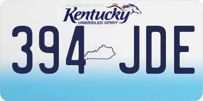 KY license plate 394JDE