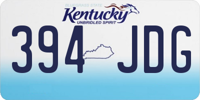 KY license plate 394JDG
