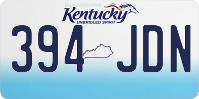 KY license plate 394JDN