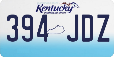 KY license plate 394JDZ