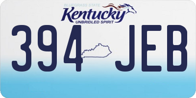 KY license plate 394JEB