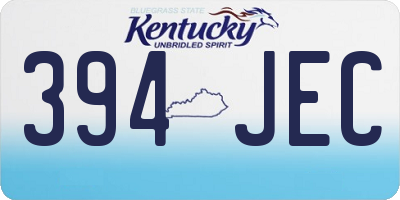KY license plate 394JEC