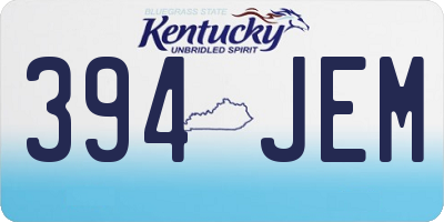 KY license plate 394JEM