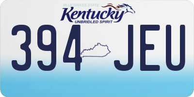 KY license plate 394JEU