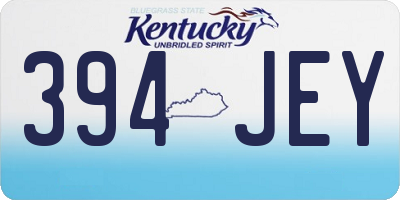 KY license plate 394JEY