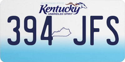 KY license plate 394JFS