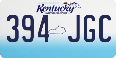 KY license plate 394JGC