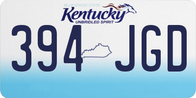 KY license plate 394JGD