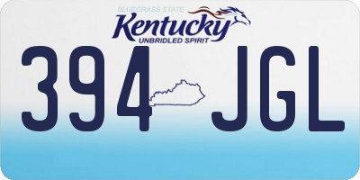 KY license plate 394JGL