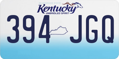 KY license plate 394JGQ