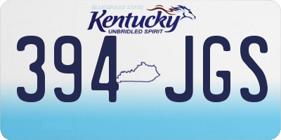 KY license plate 394JGS
