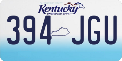 KY license plate 394JGU