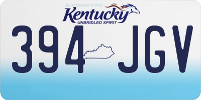 KY license plate 394JGV