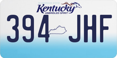 KY license plate 394JHF