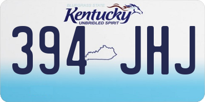 KY license plate 394JHJ