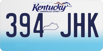 KY license plate 394JHK