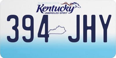 KY license plate 394JHY
