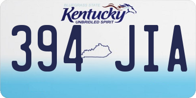 KY license plate 394JIA