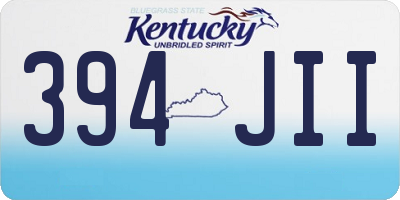KY license plate 394JII