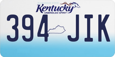 KY license plate 394JIK