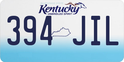 KY license plate 394JIL