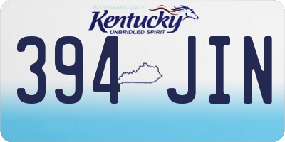 KY license plate 394JIN