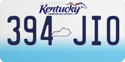 KY license plate 394JIO