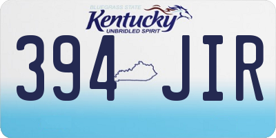 KY license plate 394JIR