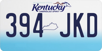 KY license plate 394JKD