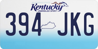 KY license plate 394JKG